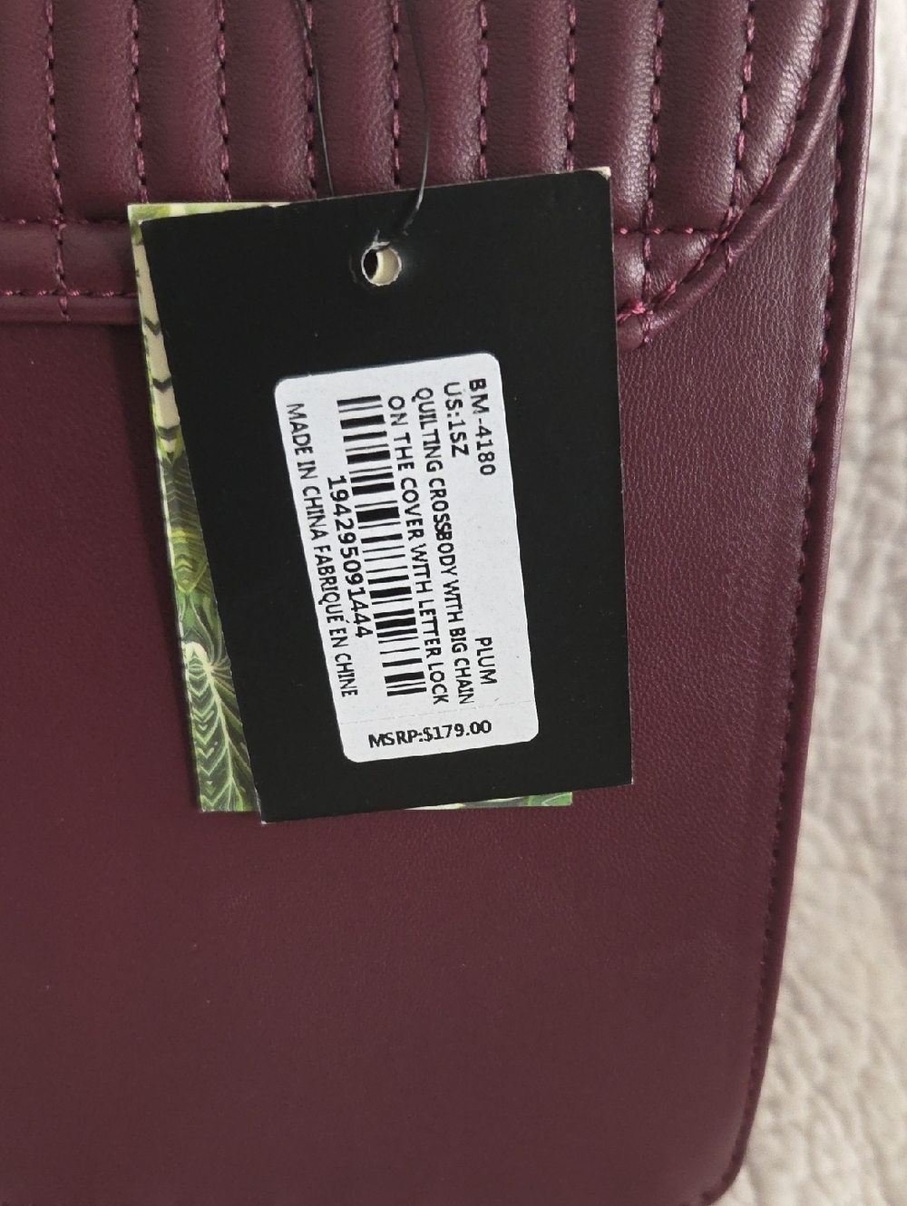 Badgley Mischka Quilted Top-Handle Satchel - Deep Burgundy - Picture 3 of 8